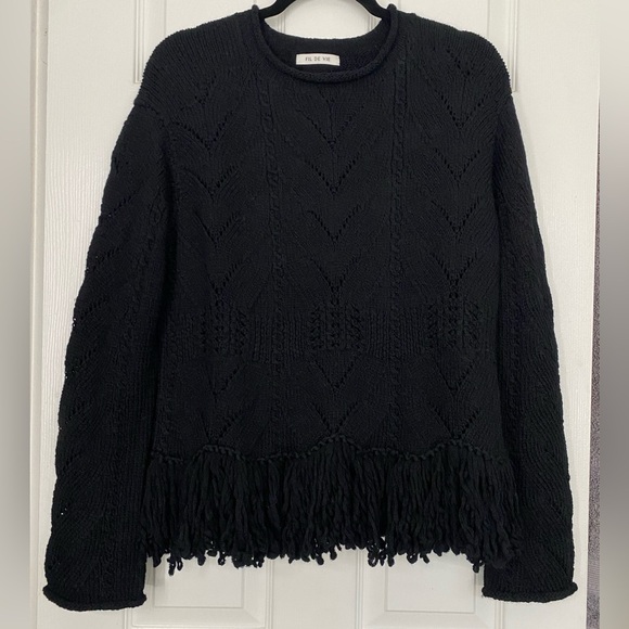 Fill De Vie 100% Wool Sweater, Made/Imported fm Bolivia Oversized Cableknit Sz S - Picture 3 of 9